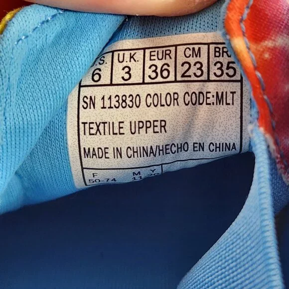 Skechers Bobs Youth Big Kids Size 6W Tie-Dye Sneakers Memory Foam Lace Up EUC - Picture 13 of 16